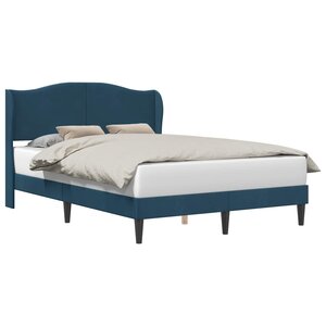vidaXL Cadre de lit avec tête de lit Bleu 160 x 200 cm Velours