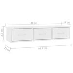 vidaXL Étagère murale avec tiroirs Blanc 88x26x18 5 cm bois ingénierie