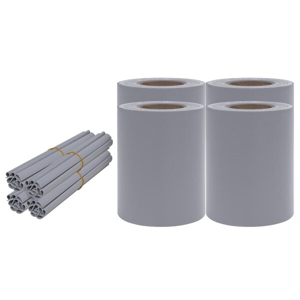 vidaXL Écrans d'intimité de jardin 4 Pièces PVC 35x0 19 m Gris clair mat