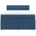 vidaXL Sommier à lattes de lit avec matelas Bleu 140x200 cm Tissu