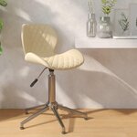 vidaXL Chaise pivotante de salle à manger Crème Velours