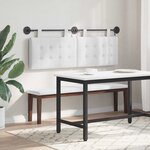 vidaXL Tête de lit suspendue Avec lumière LED Blanc Tissu
