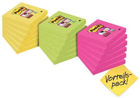 pack de 18 blocs de 90 notes adhésives Super Sticky, 76 x 76 mm POST-IT