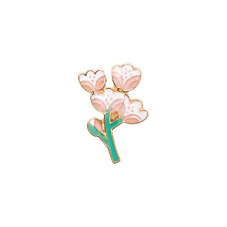 Pin's - fleurs de cerisier - rose - 18 x 12 mm