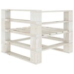 vidaXL Canapé palette à 3 places de jardin Blanc Bois