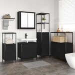 vidaXL Ensemble de mobilier de salle de bain avec étagère 5 Pièces Noir