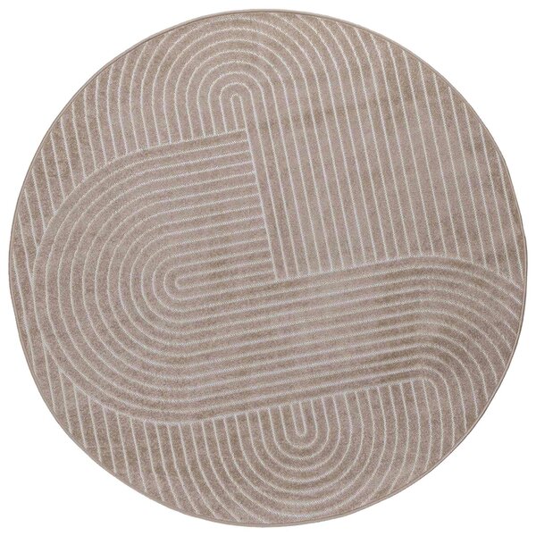 vidaXL Tapis de surface Rond HUARTE Beige Ø 200 CM Polyester