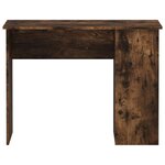 Bureau table poste de travail meuble d'ordinateur informatique étude chêne fumé 100 x 55 x 75 cm bois d'ingénierie brun 02_0023568