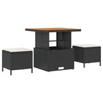 Ensemble de Canapé de Jardin vidaXL 8 Pièces avec Coussins Noir Rattan Poly Acacia