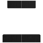 vidaXL Meuble TV mural Autre 4 Pièces Chêne noir Petite 80 x 30 x 30.5 cm