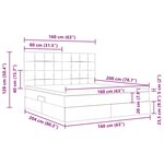 vidaXL Lit avec rangement et LED Gris foncé 160 x 200 cm Polyester