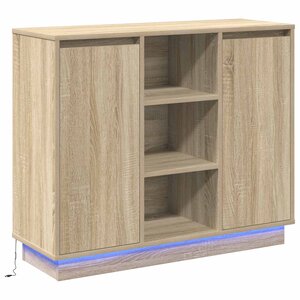 vidaXL Buffet LED Chêne Sonoma 90 x 32 x 75 cm Bois d'ingénierie