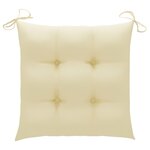 vidaXL Chaises de jardin lot de 6 et coussins blanc crème Teck solide