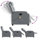vidaXL Fauteuil de massage inclinable gris similicuir