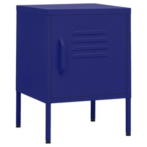 vidaXL Table de chevet Bleu marine 35x35x51 cm Acier