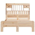 vidaXL Lit bibliothèque sans matelas 135x190 cm bois de pin massif
