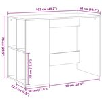 vidaXL Bureau chêne marron 102x50x75 cm bois d'ingénierie
