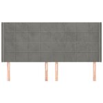vidaXL Tête de lit avec oreilles Gris clair 163x16x118/128 cm Velours