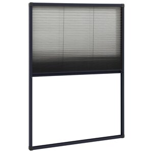 vidaXL Moustiquaire plissée pour fenêtre Aluminium Anthracite 80x120cm