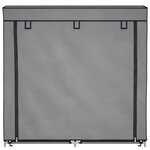 vidaXL Armoire à chaussures avec housse Gris 115x28x110 cm Tissu