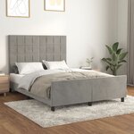 vidaXL Cadre de lit avec tête de lit Gris clair 140x200 cm