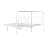vidaXL Cadre de lit métal sans matelas et tête de lit blanc 140x190 cm