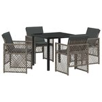 vidaXL Ensemble de salle à manger pour jardin 5 Pièces Gris polyrotin