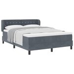 vidaXL Lit à ressorts avec tête de lit Gris foncé 160 x 200 cm Velours