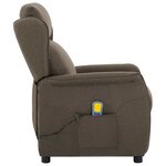 vidaXL Chaise de massage en tissu taupe