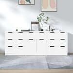 vidaXL Buffets 3 Pièces Blanc Bois d'ingénierie