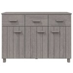 vidaXL Buffet HAMAR Gris clair 113x40x80 cm Bois massif de pin