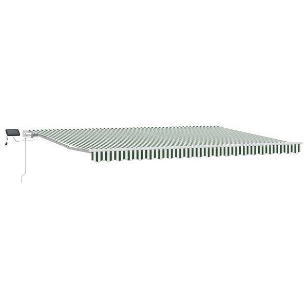 vidaXL Auvent Rétractable Vert et blanc 500 × 350 cm Tissu et acier