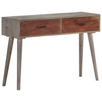 vidaXL Table console Gris 110x35x75 cm Bois de manguier massif brut