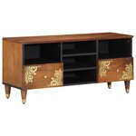 vidaXL Meuble TV 100x33x46 cm en bois massif de manguier