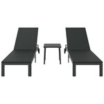 vidaXL Transat avec coussin 2 Pièces Noir 40 x 39 x 40.5cm polyrotin