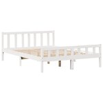 vidaXL Lit bibliothèque sans matelas blanc 160x200 cm bois pin massif