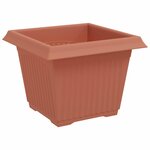 vidaXL Pots de plantes 24 Pièces Rouge brique 23 x 23 x 17 5 cm Plastique