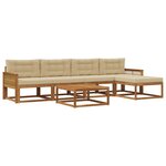 vidaXL Ensemble de canapés d'extérieur 6 Pièces Naturel et Beige