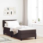 vidaXL Lit boxspring avec matelas Marron foncé 80 x 200 cm tissu