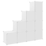 vidaXL Armoire de rangement cubique pour enfants avec 10 cubes en PP blanc