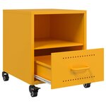 vidaXL Tables de chevet 2 Pièces jaune moutarde 36x39x43 5 cm acier