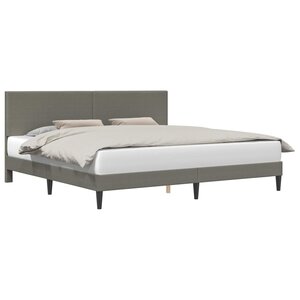 vidaXL Cadre de lit Gris clair 200 x 200 cm Tissu en velours côtelé