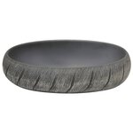 vidaXL Vasque à poser noir et gris ovale 59x40x15 cm céramique