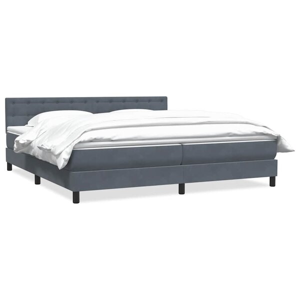 vidaXL Sommier à lattes de lit et matelas gris foncé 200x210cm velours