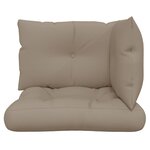 vidaXL Coussins de palette lot de 3 taupe tissu