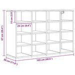 vidaXL Cabinet à chaussures avec étagère avec stockage chêne artisanal 103x30x51 cm