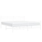 vidaXL Cadre de lit métal sans matelas et pied de lit blanc 193x203 cm