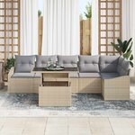 vidaXL Ensemble de canapé de jardin 7 Pièces beige et gris clair