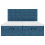 vidaXL Cadre de lit ottoman avec matelas bleu foncé 200x200 cm velours