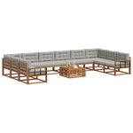 vidaXL Ensemble de canapés d'extérieur 11 Pièces Gris Naturel et Clair